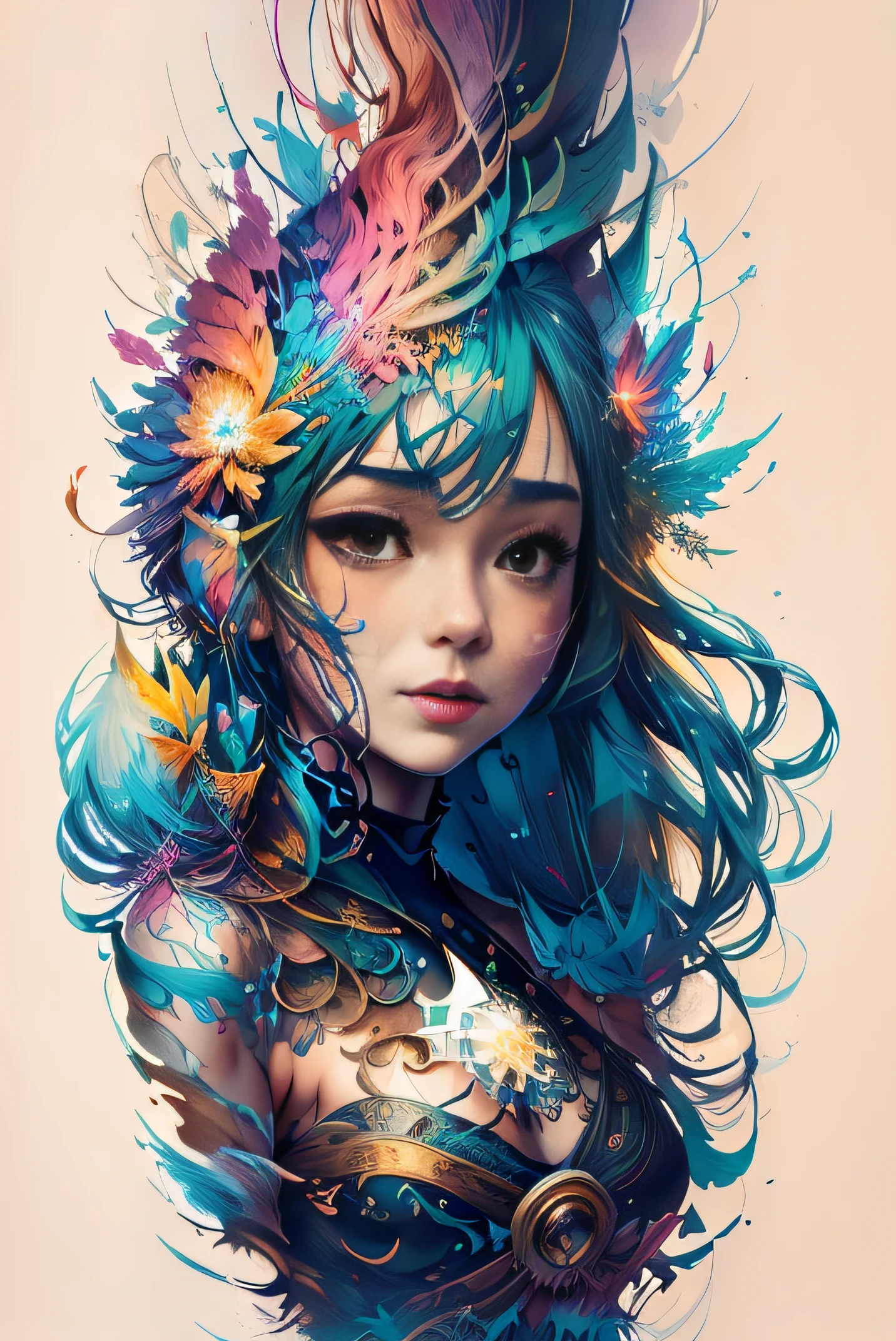Create a beautiful tree, tree woman With the torso with a feminine silhouette. with the female silhouette, a perfect body. With green leaves.digital drawing, perfect face, Glossy skin, 8k concept art portrait, dynamic lighting, superdetail, detailed image, complex background, alcohol ink drawing.,beautiful woman, Una mujer con cabello negro con un atuendo colorido y un fondo colorido con salpicaduras de pintura, por Hirohiko Araki,Arte Oficial, Unidad 8K Fondo de pantalla, Ultra detallado, beautiful and aesthetic, Obra maestra, La mejor calidad, (Zenredar, mandala, enredo, enredar), 1girl, extremadamente detallado, Dynamic Angle, vaquero, The Most Beautiful Form of Chaos, elegante, A brutalist designed, colores vivos, romanticismo, Por James Jean, Roby Dwi Antono, Ross Tran, Francis Bacon, Michal Mraz, Adrian Ghenie, Petra Cortright, Gerhard Richter, Takato Yamamoto, Madera de Ashley, atmospheric, ecstasy of musical notes, streaming musical notes visible,Estilo wtrcolor, (rosa) Arte digital, Arte Oficial, soplado por el viento, Obra maestra, Beautiful, ((acuarela)), salpicaduras de pintura, Detalles intrincados. Gran detalle, [goteo:0.7], tendencias en Artstation, Rachel Walker,Estilo-Pintura-1900, Una hermosa mujer deslumbrante desnuda completamente cubierta de pintura flotando en una piscina, beautiful lighting, grandes ojos hermosos y detallados, Nirvana, relajado, chill, desde arriba, cuerpo completo, gotas de pintura, Remolinos de pintura, salpicaduras de pintura, tacones altos, (Hermosos remolinos de pintura en espiral), por Jeremy Mann, Por Sandra Chevrier, Por Dave McKean y Richard Avedon y Maciej Kuciara, Alto detalle, 8k, colores contrastantes vivos, chromatic abberation, las estrellas tocan el cielo con fondo de estrellas de pintura de la nebulosa aurora por Style-NebMagic, colores vivos y brillantes, a vibrant digital illustration, fondo negro, behance HD, Obra maestra, La mejor calidad, (realista:1.2), (alto contraste:1.2),Gold decoration,