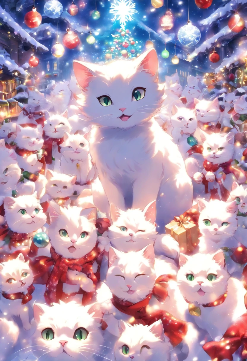 White Cat Christmas Party,biologically correct