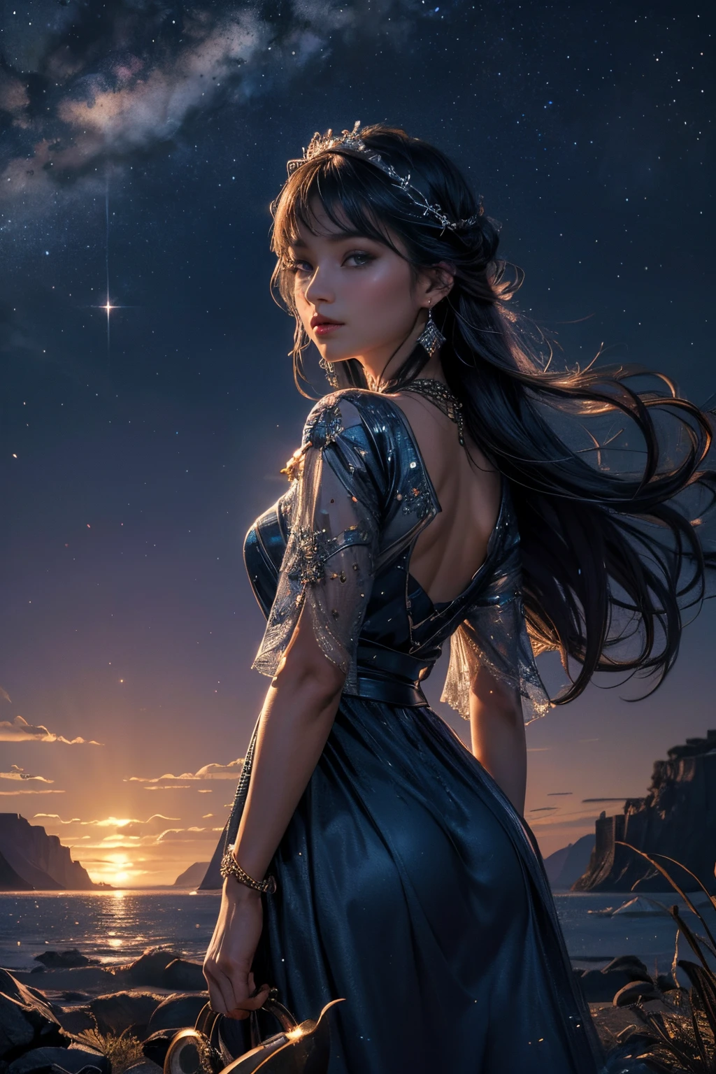 (masterpiece, best quality, hires, high resolution:1.2, 4k, 8k , high quality), extremely detailed, realistic, intricate details, highres, 1girl, solo, (cinematic lighting, sunlight, perfect lighting, backlighting), eye-level shot, extreme close-up-shot, looking at viewer,
wrenchfaeflare, glowing, embroidery, accessories, jewelry, reflection, refraction, insert_your_color dress, insert_yourr_pattern pattern, add_some_random_mumbo_jumbo__like_molten_lava_frozen_ice_idk, night sky, starry sky, star \(sky\),