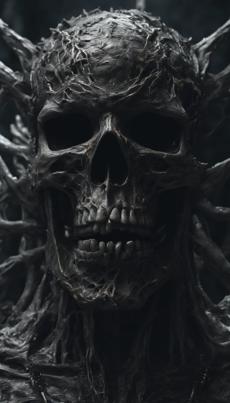 a close up of a statue of a man with a skull on his head, insanely detailed octane render, detailed cinematic render, 4k concept art and hyper realism, 4 k detail fantasy, highly detail. octane render, high detail 4k render, rendered in unreal engine 5, cinematic close-up bust shot, 8 k high detail and intricate