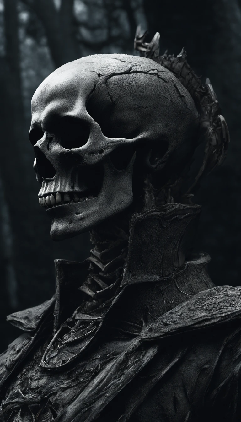 a close up of a statue of a man with a skull on his head, an ultrafine detailed painting by Tadeusz Pruszkówski, featured on zbrush central, hyperrealism, insanely detailed octane render, detailed cinematic render, 4k concept art and hyper realism, 4 k detail fantasy, highly detail. octane render, high detail 4k render
