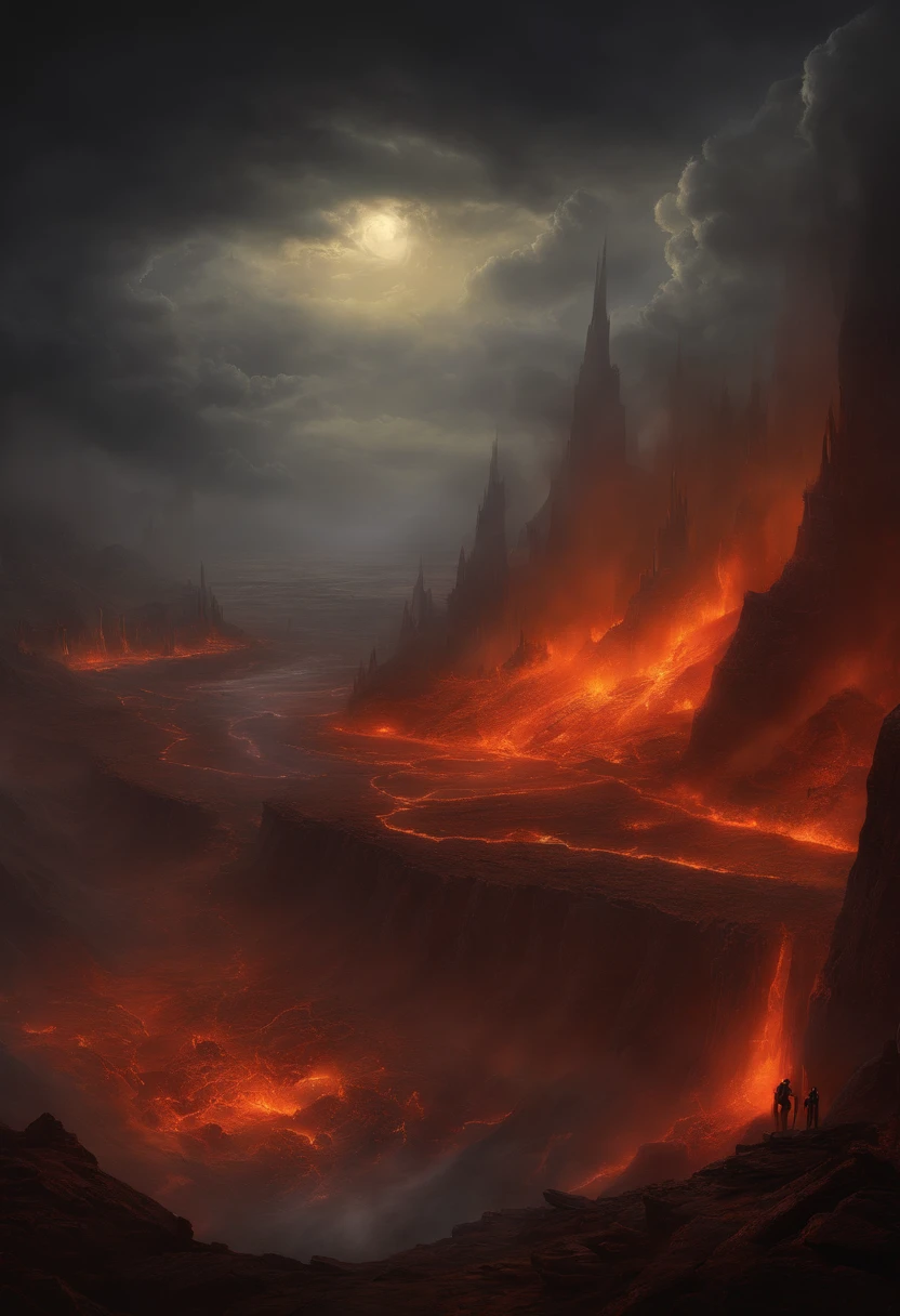 , Hellscape, The bottom of hell, The last battle in hell, apocalyptic landscape!!!!!, mustafar, Hellish ruins, ! apocalyptic landscape!!, GreatD & D The Art of Dark Sun, portal to hell, portal to hell, World of Warcraft art concept, Rescue from the underworld!!!!!!