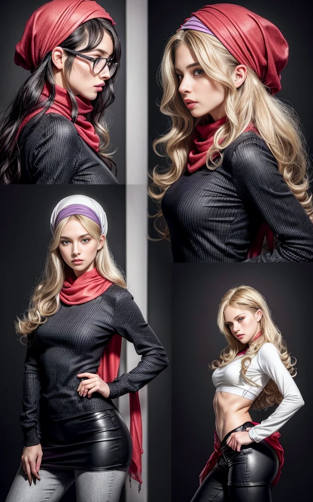(8K, Masterpiece, RAW photo, Best quality, detail:1.3), (ultra realistic:1.4, scenary, 8K), Depth of field, Cinematic light, (ultra realistic face), (1 solo girl:1.7), (Beautiful and elegant Russian girl), ([tight miniskirt|tight leggings|tight skinny jeans|tight minidress|tight skinny minishorts]:1.4, [(vivid red):1.5|white|pink|purple]:1.5), (skinny girl with glasses), (European face:1.3), (natural abs), (full body:1.5), ([tight minitop|tight jacket]:1.4), (small necklace, collarbone:1.1), ([long hair|short hair]:1.5), (ultra detailed skin:1.4), (soft mate fabric:1.3), ([frontal pose|side profile pose|back profile pose]:1.5), (face looking at viewer:1.5), (perfect hands:1.2), ([black hair|blonde hair]:1.4),  (perfect anatomy:1.4), ( Loose Waves with a Headscarf hair:1.5)