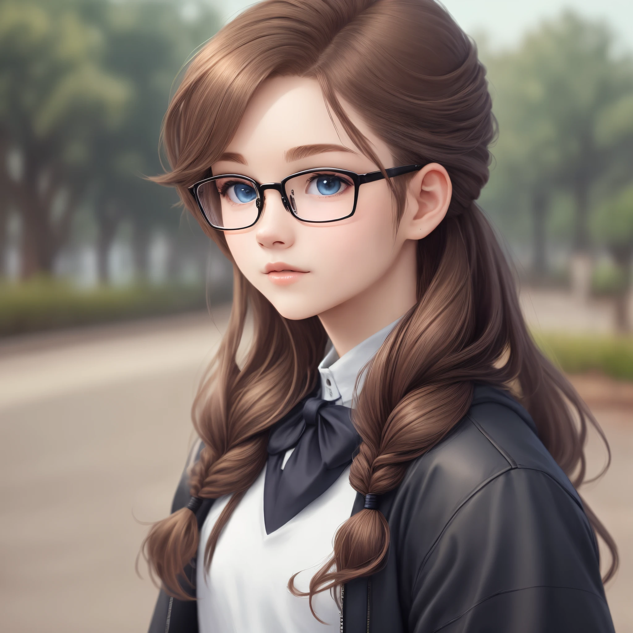 40teenage glasses kosmos
Hairstyle is semi-long
