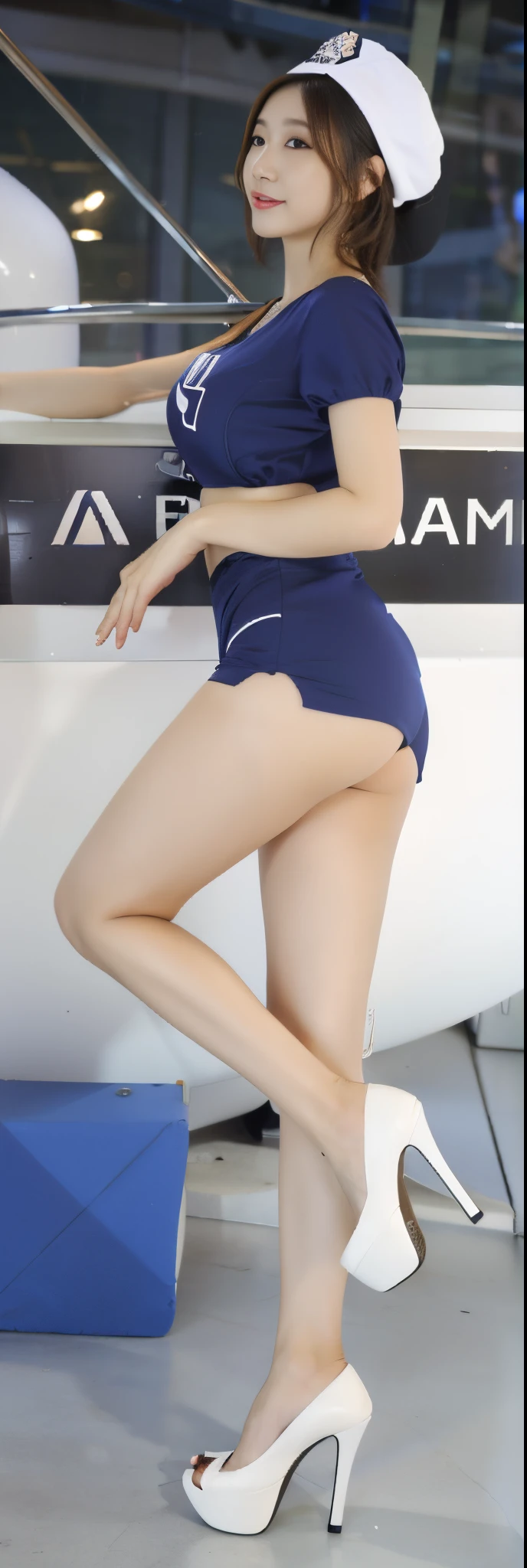 Raw photo、masutepiece、32K、8K、Kpop Idol, Very beautiful slim legs, Sexy Pose, good hips and long legs, beautiful slim legs, photo of slim girl model, pretty face with arms and legs, Very sexy pose, thigh closeup, wearing a swimming wear, juicy legs, Engaging pose, booty shorts, Sexy body, hotpants