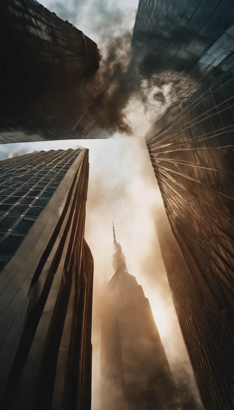 In the 2001 terrorist attacks in the United States、Airplane crashes into two skyscrapers、smoke blew out。