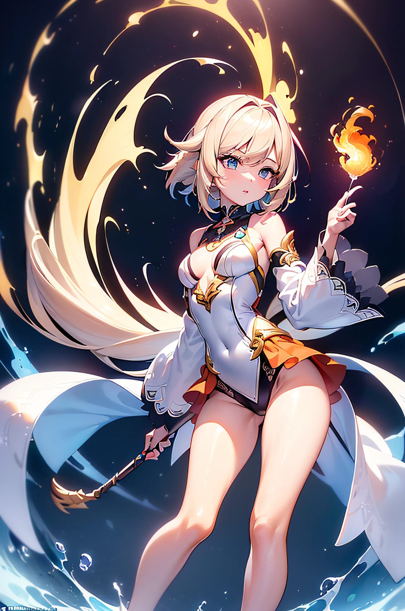 ((profesional: Paso a paso, taking into account even the smallest detail, Resultado final a nivel de Dios))): "genshin impact: furina, (solo 1girl),  furina, orange size , furina whith water power, full body, cowboy shot, (all intricate details)"