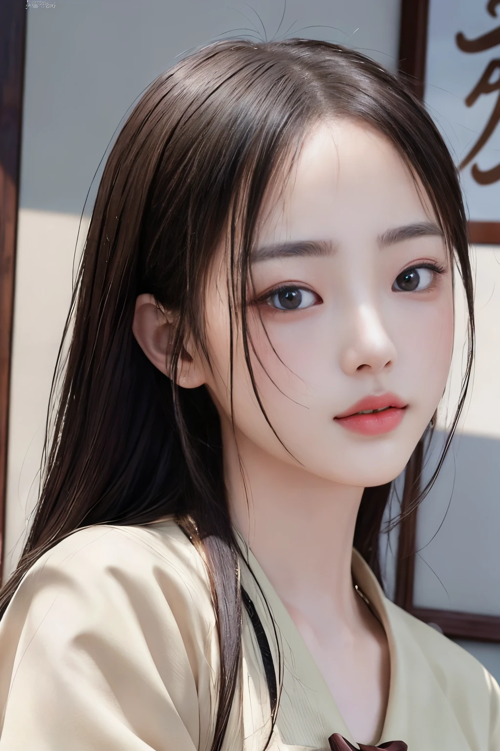 超A high resolution、masterpiece、top-quality、
extra detailed face、A detailed eye、Very complex and、perfect glossy shiny skins、Perfect litthing、Detailed Lighting、Dramatic shadows、光线追踪、
1 girl in、The upper part of the body、Counter Staff Uniforms、looking at the viewers、