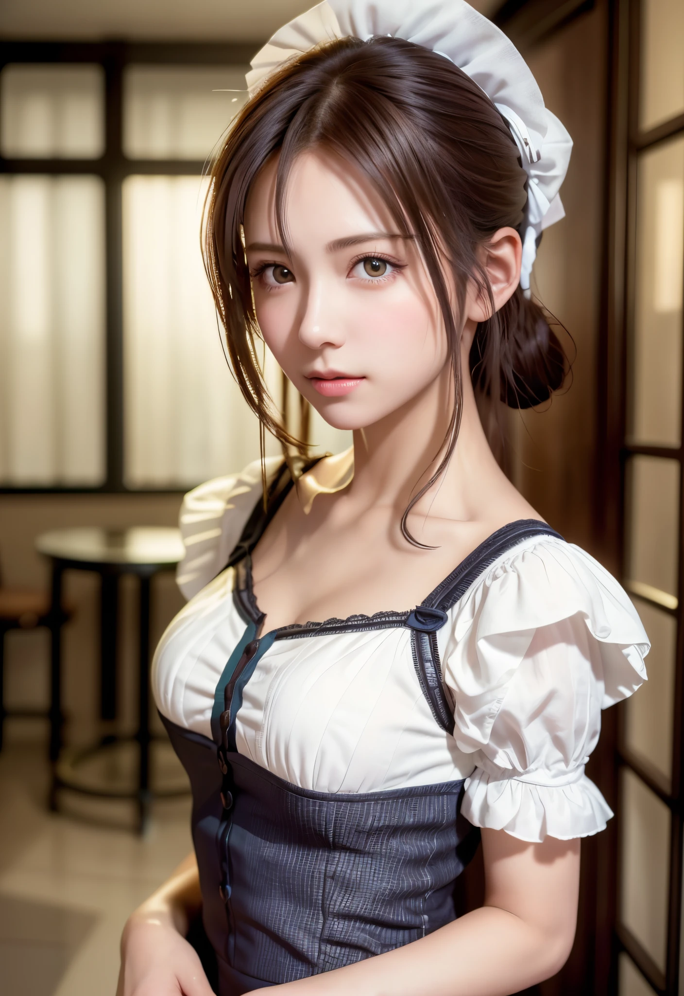 A close up of a woman in a dress posing for a picture - SeaArt AI