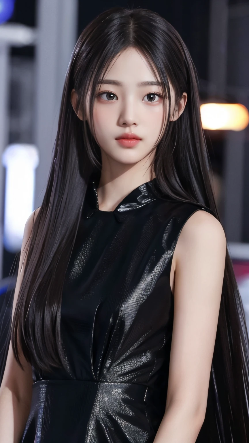 Ultra HD, The 8k quality, girl with, Very long hair, black blur dress, Detailed eyes, Front capture, unreal enginee 5,