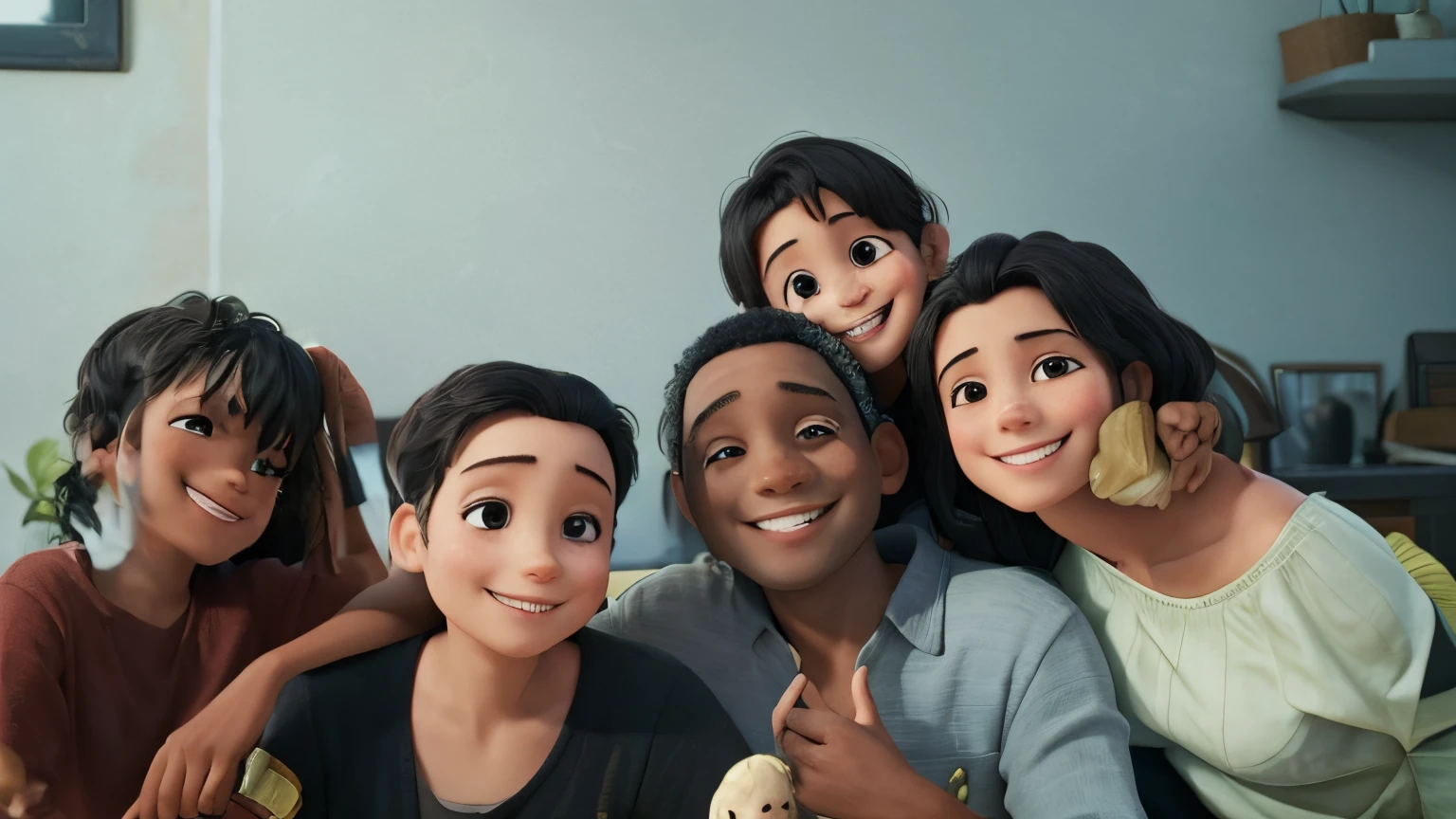 A family smiling together
