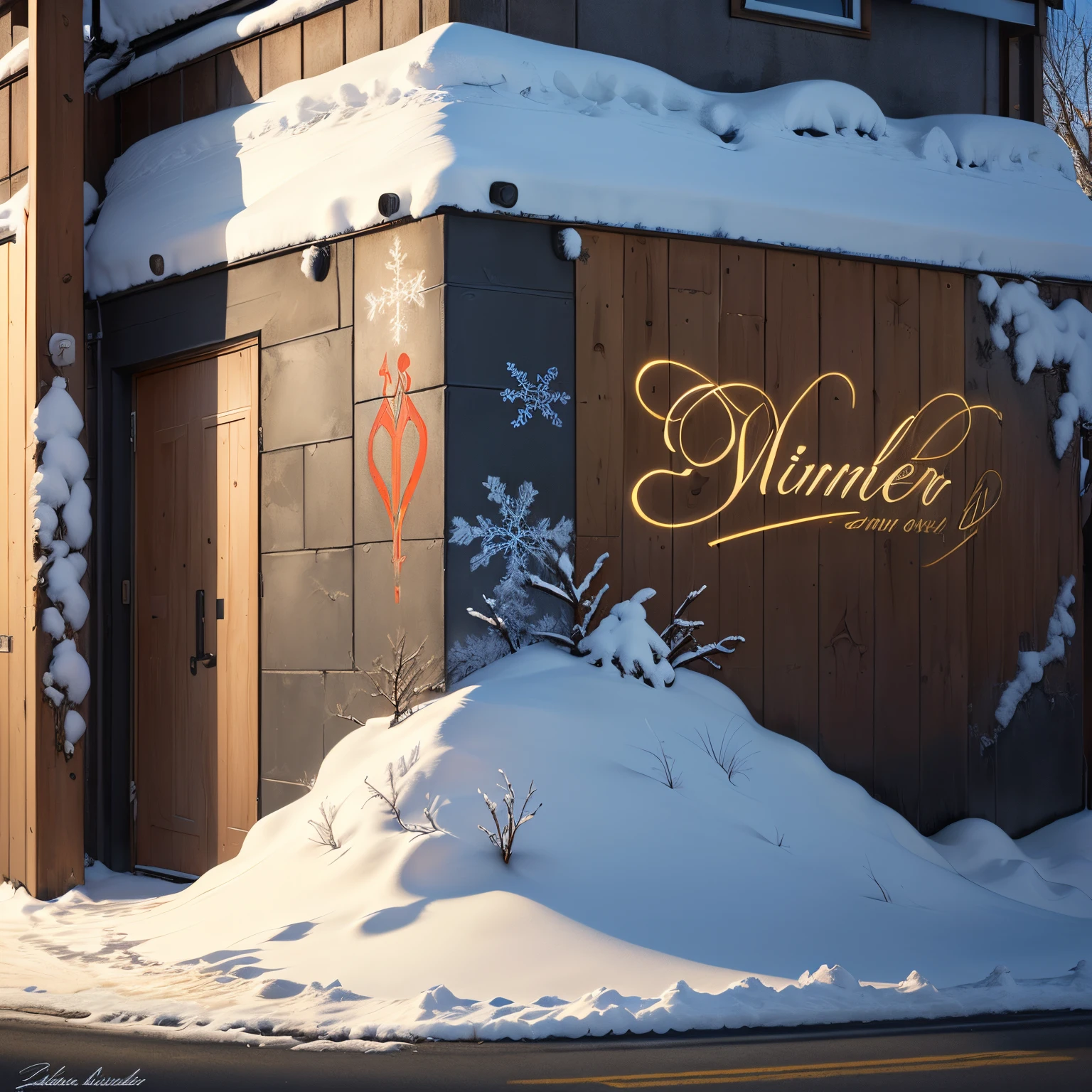 Warm winter signature wall