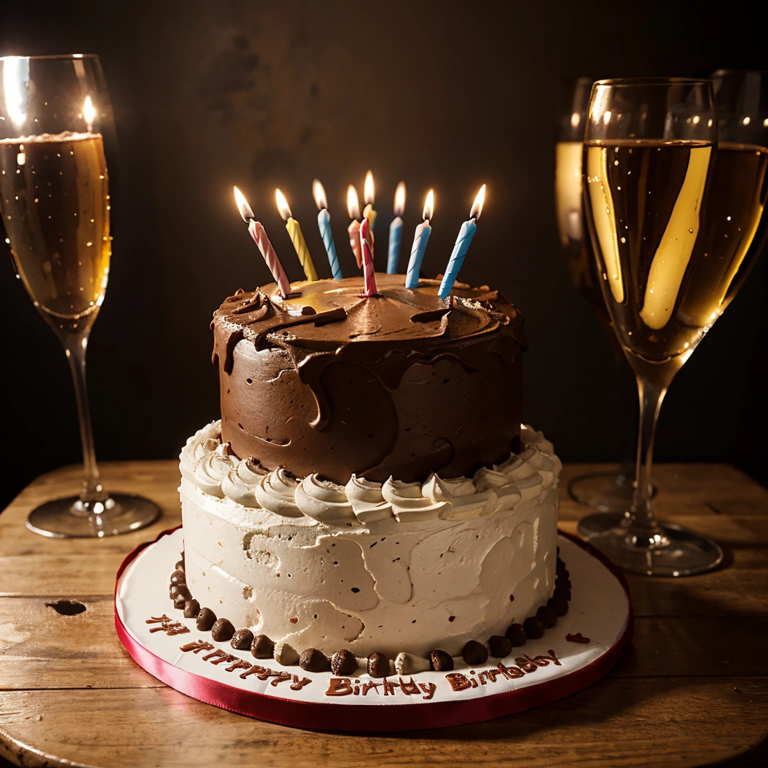 The birthday cake,full of atmosphere