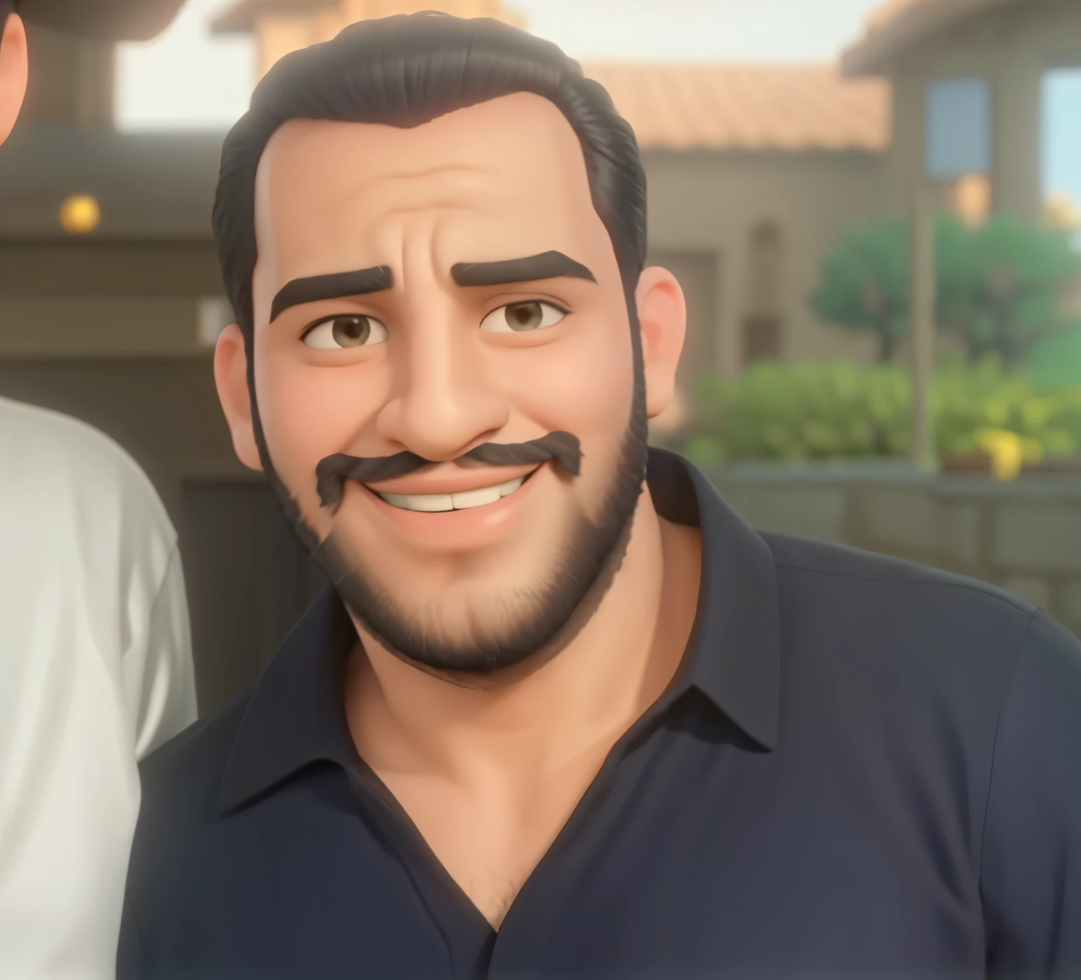 arafed man with a beard and a black shirt smiling, sam nassour, mohamed reda, amr elshamy, very very low quality picture, ahmad merheb, emad mostaque, jamel shabbaz, 3 2 - year - old man, farid ghanbari, eytan zana, mohamed chahin, baris yesilbas