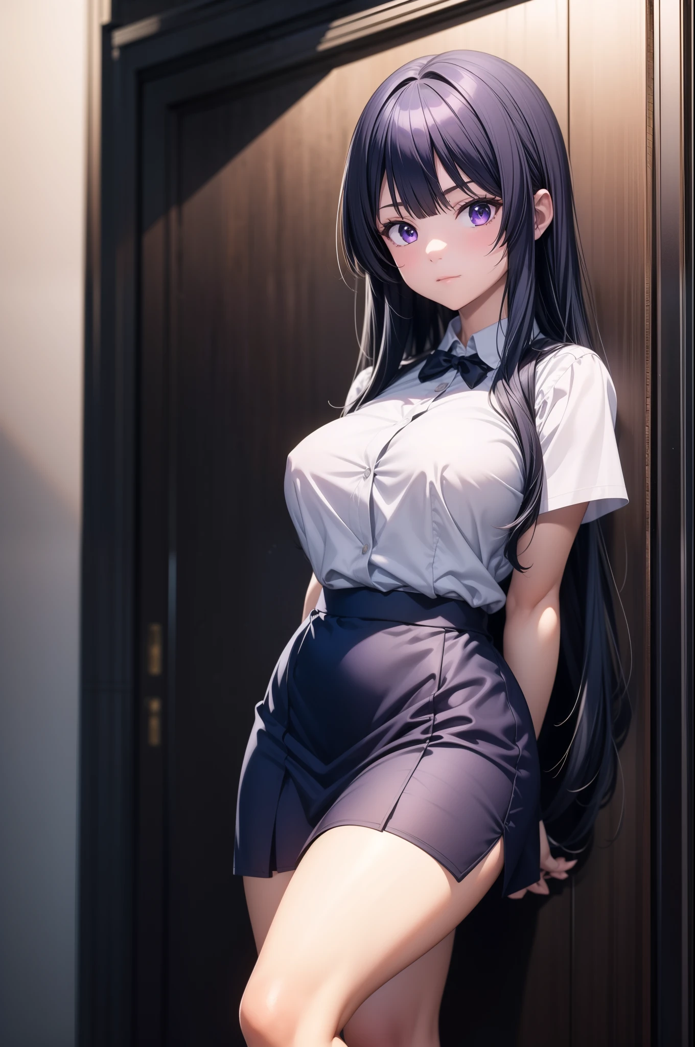 (her naked pussy is visible in all details)
