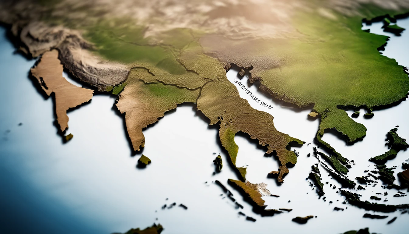 Realistic Europe and Asia continent world map