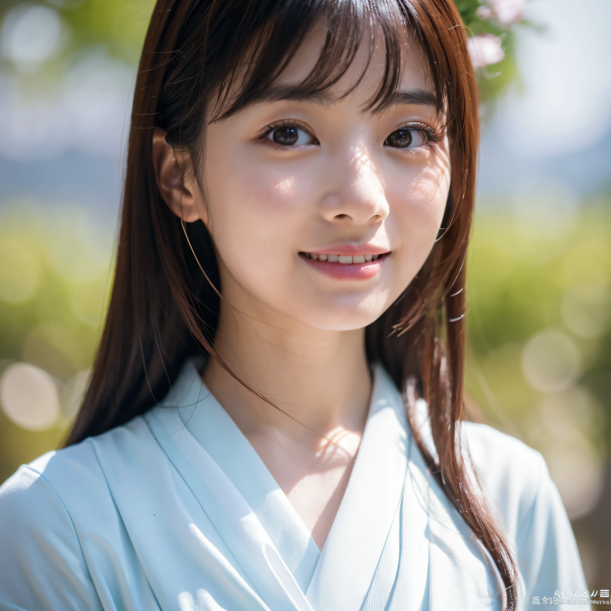 Beautiful woman in neat Japanese clothes、((best qualtiy、8k masterpieces:1.3))、foco nítido:1.2、(ultra beautiful faces:1.0)、(shinny skin:1.0)、photos realistic、A dark-haired、Video Lighting、High-definition eyes and face、Video Lighting、Japan Idol Actress、from the front side、medium breasts、Smile、Slender Abs Beauty、Whole body、In furisode