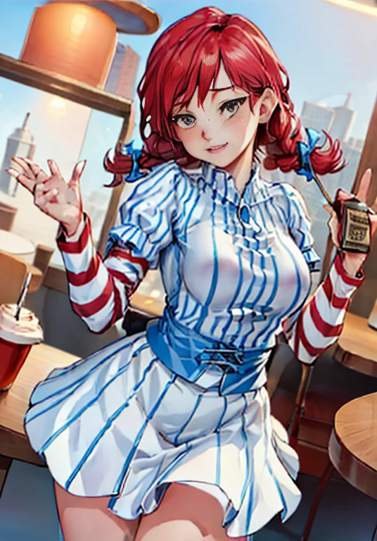 (WendysWaifu:1), restaurant, breast focus, cute, skirt lift, 

(realistic:1.2), (realism), (masterpiece:1.2), (best quality), (ultra detailed), (8k, 4k, intricate),(full-body-shot:1),(Cowboy-shot:1.2), (85mm),light particles, lighting, (highly detailed:1.2),(detailed face:1.2), (gradients), sfw,

(detailed ladscape, house, bedroom, furniture:1.2),(detailed background),detailed landscape, (dynamic angle:1.4), (dynamic pose:1.2), (rule of third_composition:1.3), (Line of action:1.2), wide shot, solo,