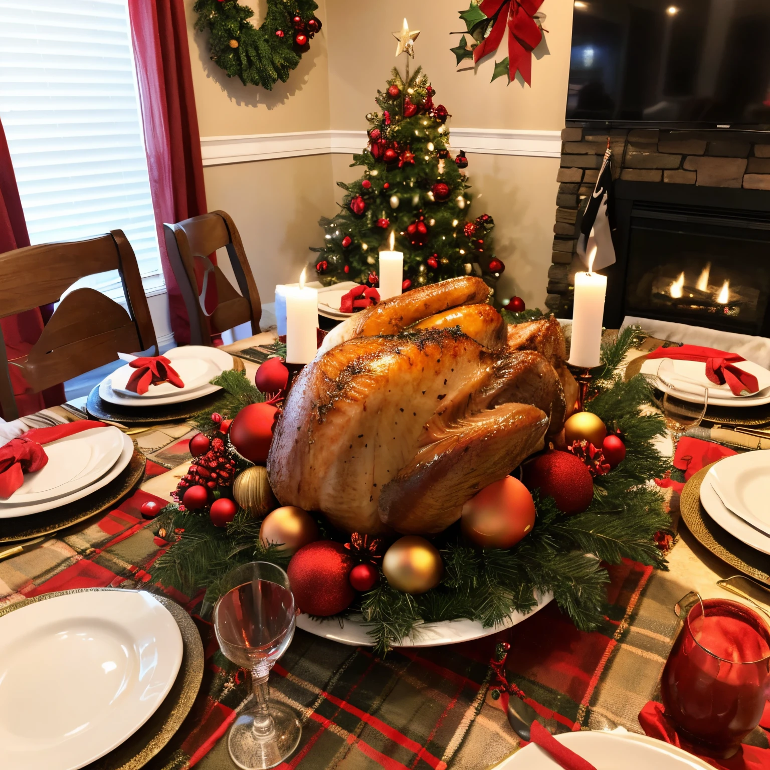 Turkey decorating on Christmas Day