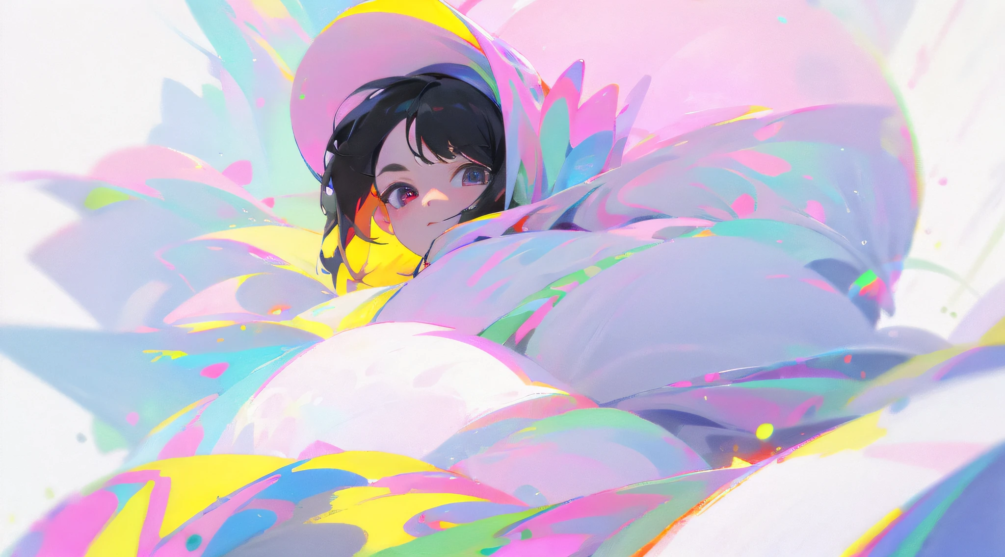 1 girl , black hair, wearing white gosloli, city absurdres, high res, ultrasharp, 8K, masterpiece, looking at viewer