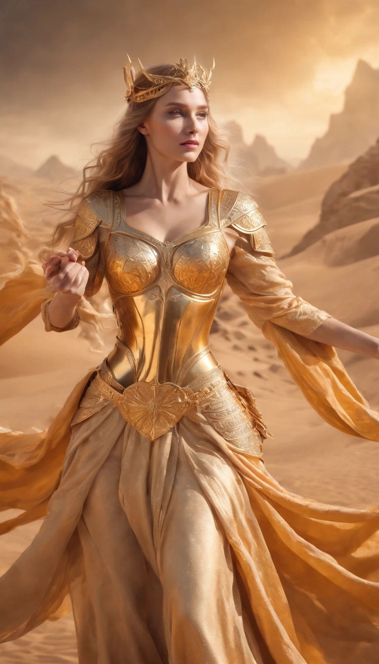 (golden saint of sagittarius,golden armor,enchanting surreal artistic style,full body shot,eye-catching colors,vibrant lighting,ultra-high quality:1.2),elaborate details,ethereal atmosphere,otherworldly background,impressive stance,exquisite facial features,flowing golden hair,piercing blue eyes,strong and muscular physique,sacred bow and arrow,glowing celestial glyphs,majestic cape that billows in the wind,sacred pose with the bow drawn,exotic and immersive setting,divine aura illuminating the surroundings,imposing presence,transcendent and awe-inspiring,perfection in every minute detail,subtle nuances of light and shadow,meticulously crafted magical effects,captivating and mysterious expression,vivid and surreal colors,mesmerizing blend of reality and fantasy,immersive and otherworldly experience,unforgettable masterpiece that transports viewers to a realm beyond imagination.