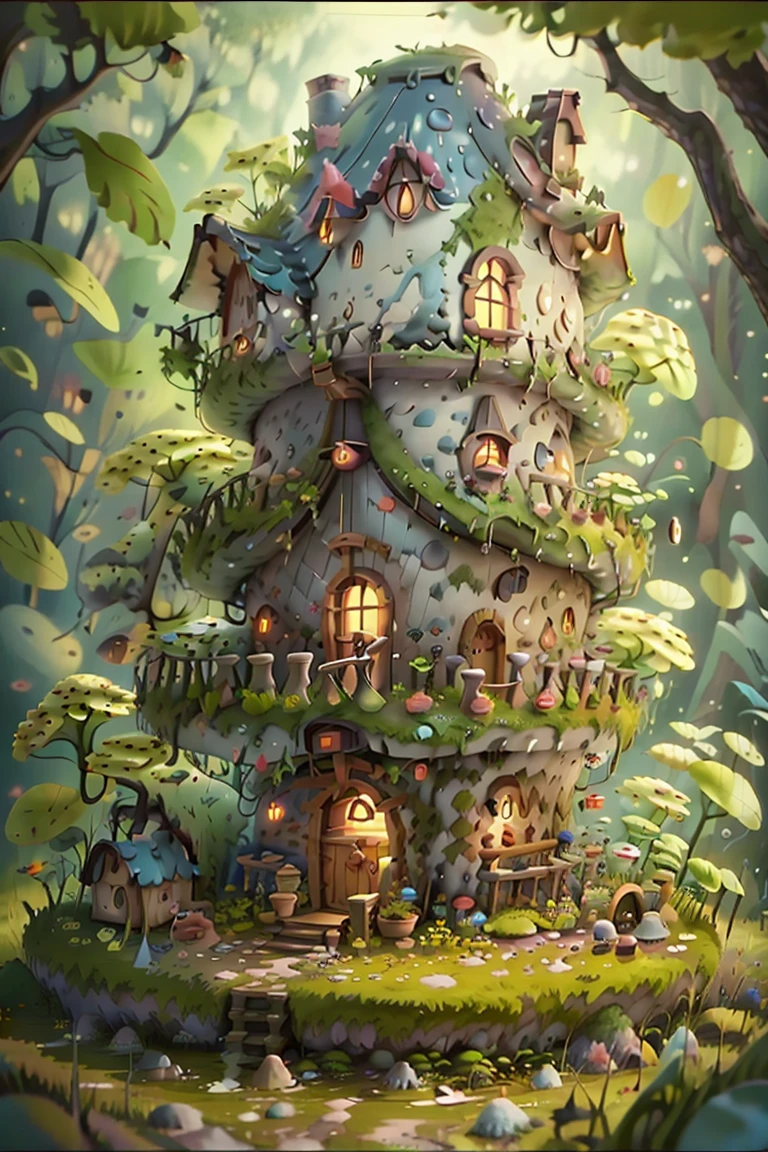 3dfz, no humans, mushroom, house, grass, window, outdoors, door, plant, bear, scenery, moss, chimney, pokemon \(creature\),
tilt-shift,best quality,masterpiece,realistic,HDR,UHD,8K,