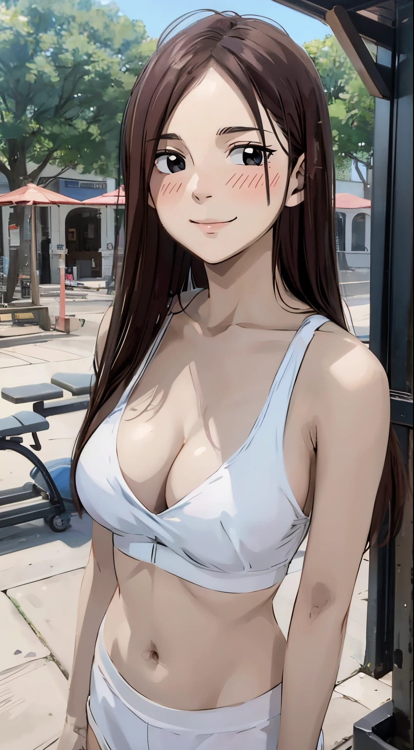 Beautiful blush on shy smile