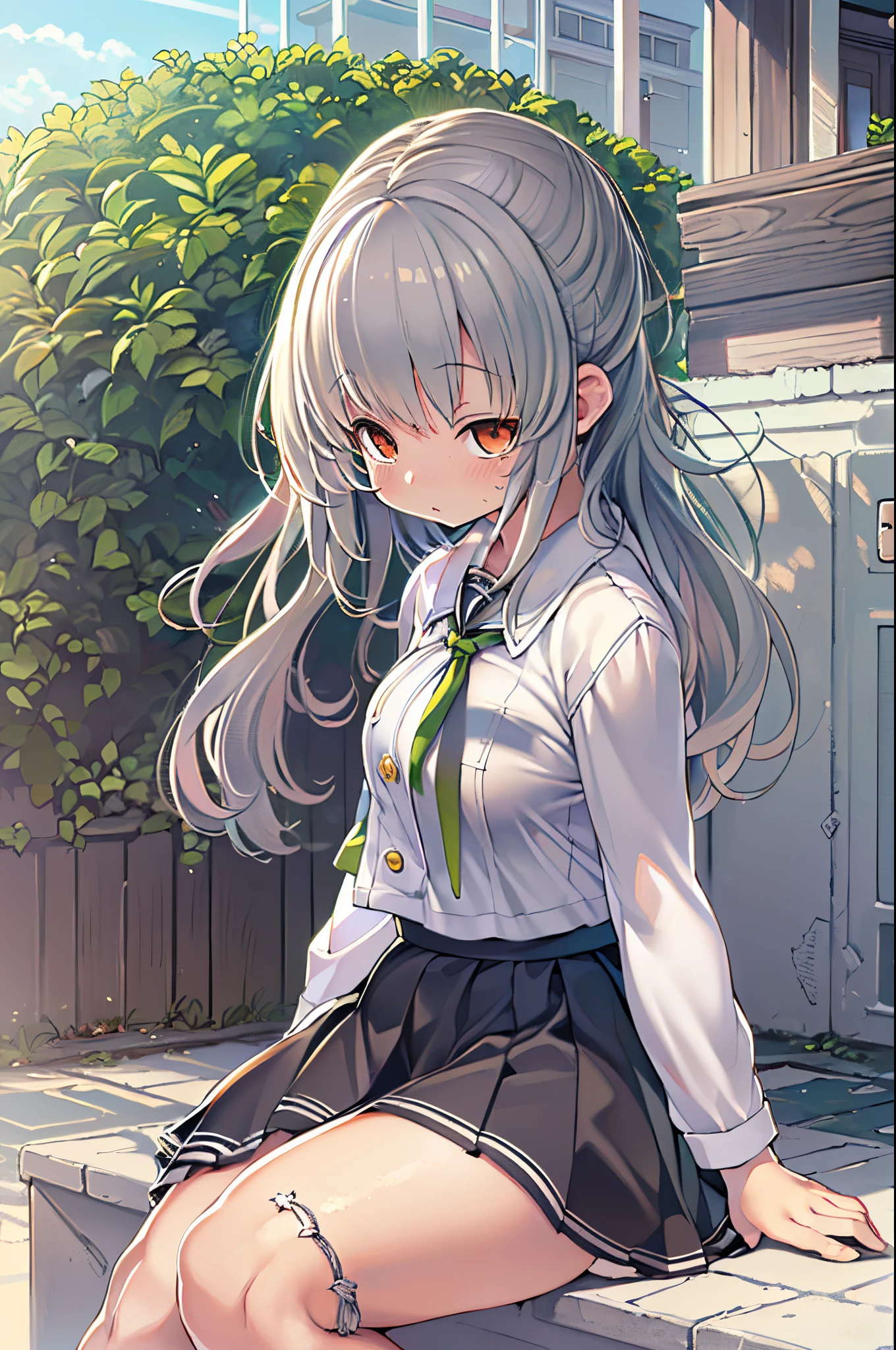 index, index, (Green Eyes:1.5), Silver Hair, Long Hair, (Flat Chest:1.2),teeth,happy smile, smile, Open your mouth, Place your chin on your hand,
white yシャツ, Short sleeve, Pleated skirt, Black Pantyhose, (Black Skirt:1.5), Sweater vest, (yellow Sweater vest:1.5),Brown Loafers,corridorを歩いている,Daytime,sunny,whole bodyがイラストに入るように,
break looking at viewer, whole body,
break indoors, School corridor,crowd, people々々々々,
break (masterpiece:1.2), highest quality, High resolution, unity 8k wallpaper, (shape:0.8), (Beautiful details:1.6), Highly detailed face, Perfect lighting, Highly detailed CG, (Perfect hands, Perfect Anatomy),