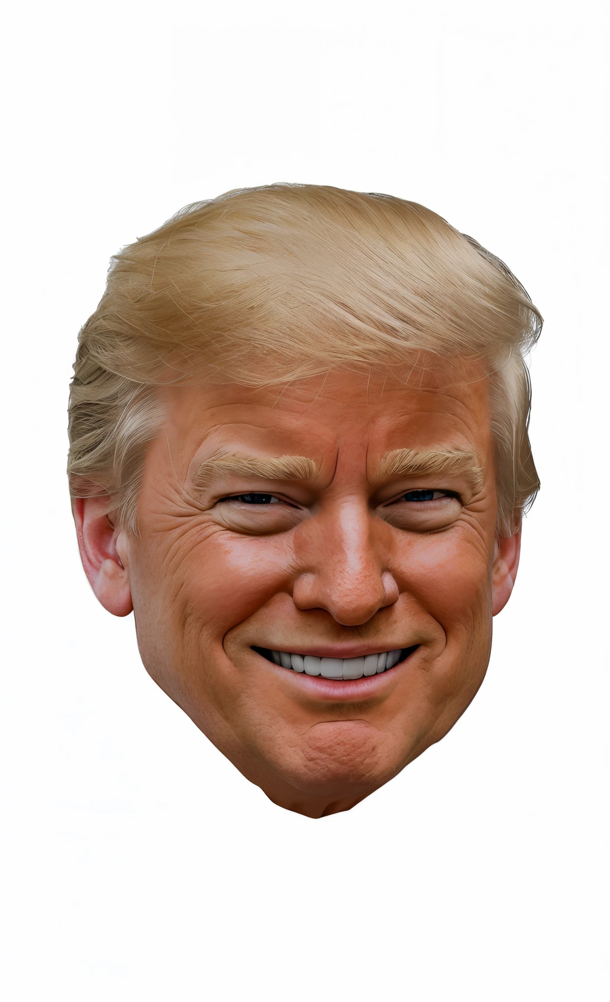 a close up of a person's face with a black background, donald trump face, donald trump ’ s face, donald trump's face, donald trumps sexy face, donald trump fortnite skin, donald trump, portrait of trump, trump, president donald trump, photo of donald trump, portrait of donald trump, with donald trump hair, donald trump portrait, handsome Donald trump in cartoon form