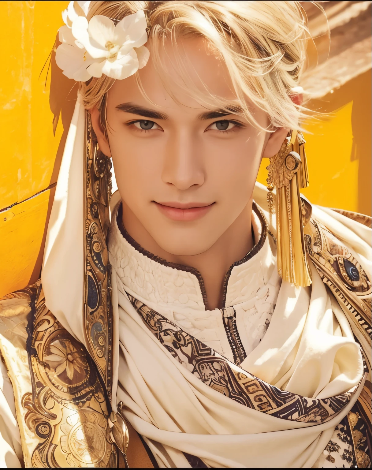 A realistic handsome man, realistic smiling expression, (adapt realistic accessories), realistic clothes, realistic light, Realistic shadows, realistic backgrounds, good image quality, very good image results, 4k, ultra detailed, realistic