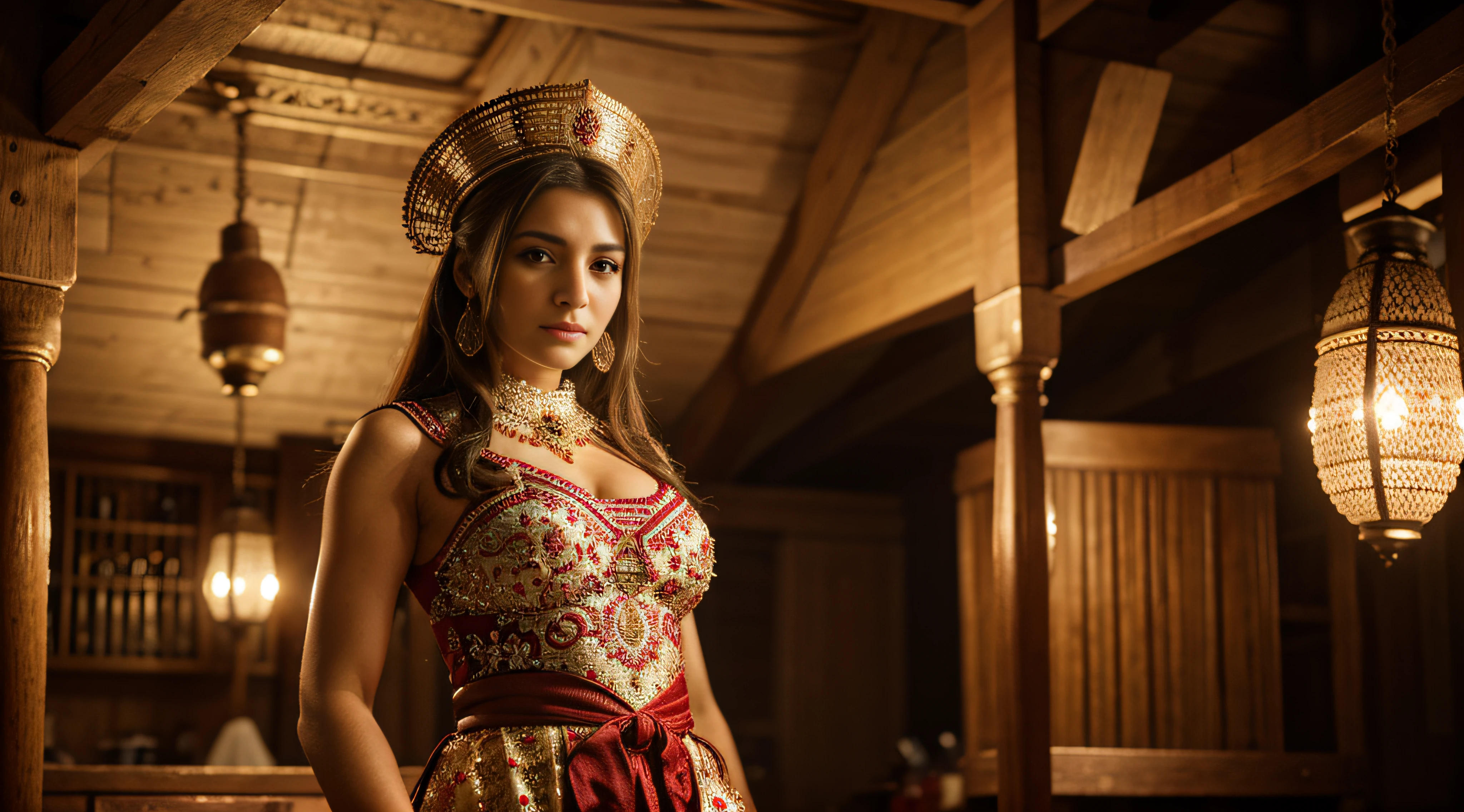 Woman in traditional Turkish costume.  Details, Ultra-detailed, high image quality, HDR photography, 16k.