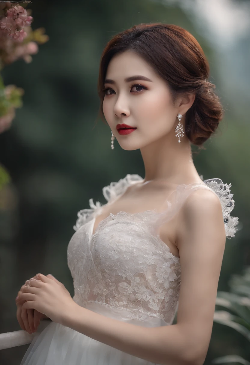 Chinese girl VN02, Shot on a Nikon Z7 II mirrorless camera,120 mm F/4 Wide angle Best quality, Masterpiece, Ultra detailed, short white pants,Grey Stockings, rendering by octane, Beautiful detailed eyes, ultra detailed hair,The skin has a spotted spot, Graceful,Charming, A plump chest, Transparent lace,Sexy, Seductive , Delicate short hair , Exposed cleavage
