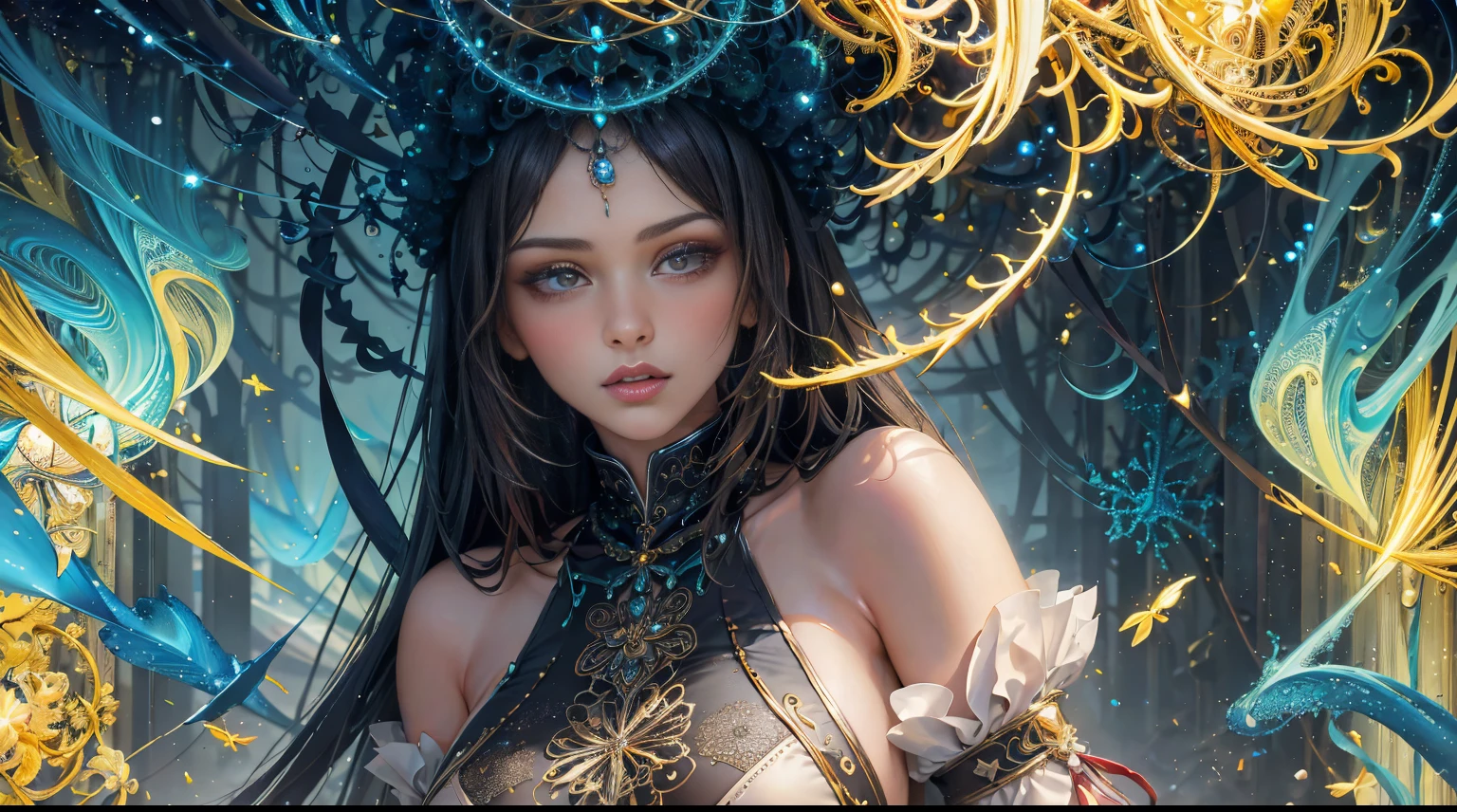 (masterpiece, top quality, best quality, official art, beautiful and aesthetic:1.2), (1girl), extreme detailed,(fractal art:1.3),colorful,highest detailed
