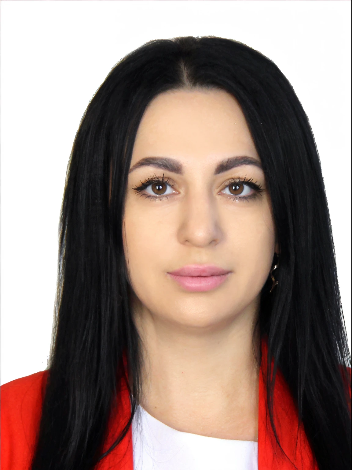 Arafed woman with long black hair and red jacket, moleksandra shchaslyva, anastasia ovchinnikova, aleksandra waliszewska, magdalena radziej, julia gorokhova, photo of džesika devic, alina ivanchenko, Angelina Stroganova, nika maisuradze
