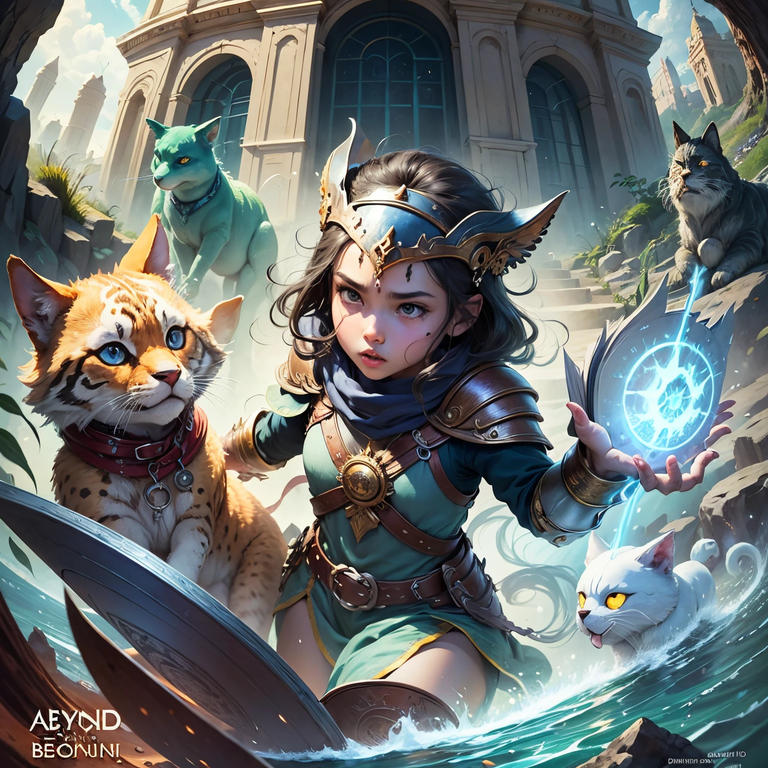 a book cover for children the book title is "Beyond Boundaries: Eight Epic Tales, --auto --s2