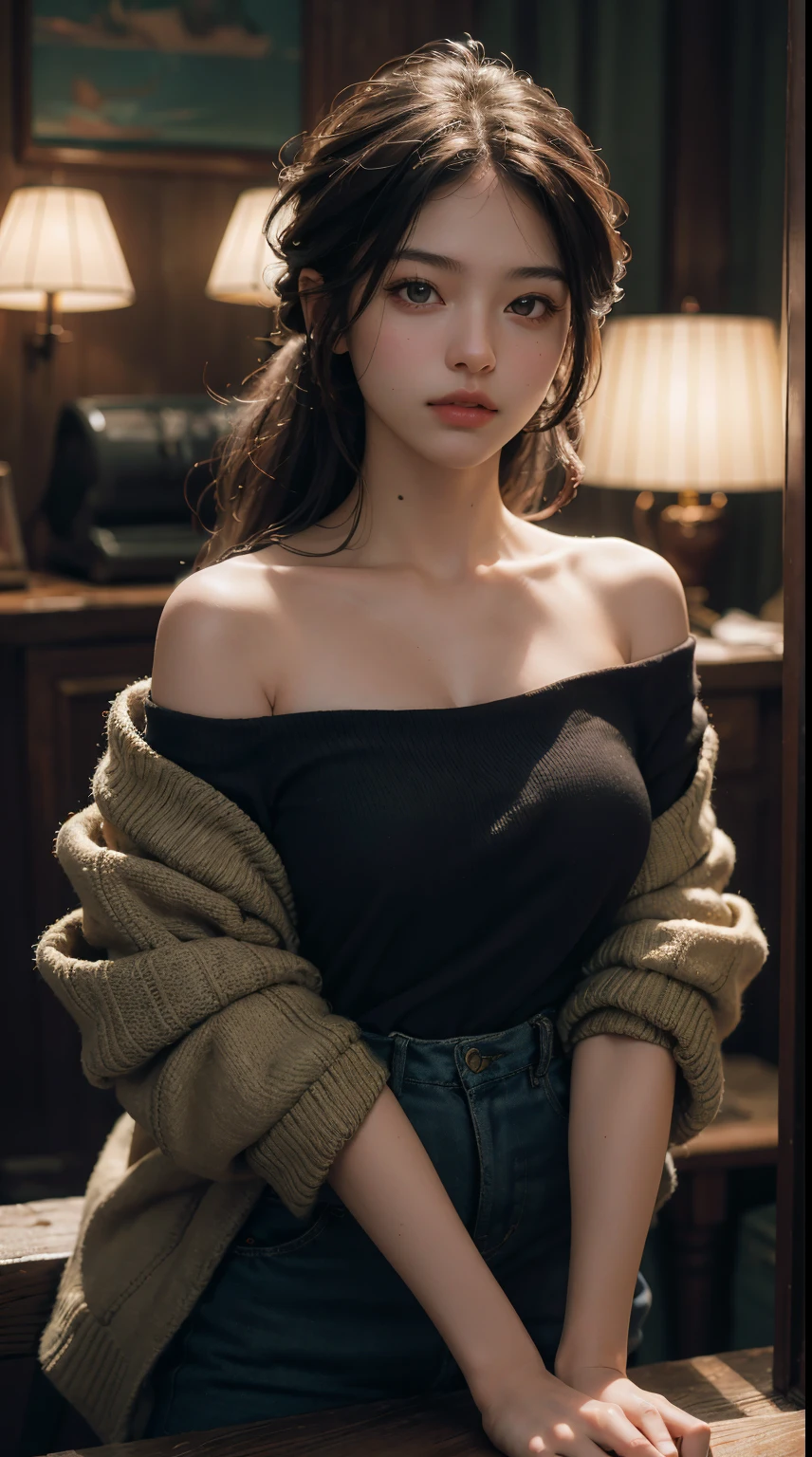 Best quality, masterpiece, ultra high res, (photorealistic:1.4), raw photo, 1girl, off shoulder