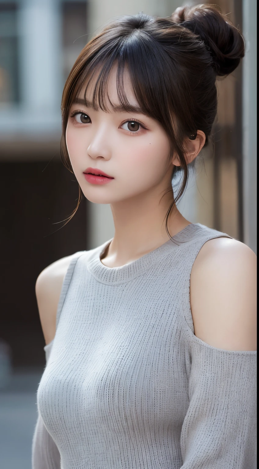 sheer spring dress, Hair Color, Sheer short skirt, Light tulle, (Close up on face)、Detailed and cute face、Smooth, soft and delicate skin、beautiful girl、Japanese、16 years old, (embarrassed) 、High resolution、8k、Masterpiece、high quality