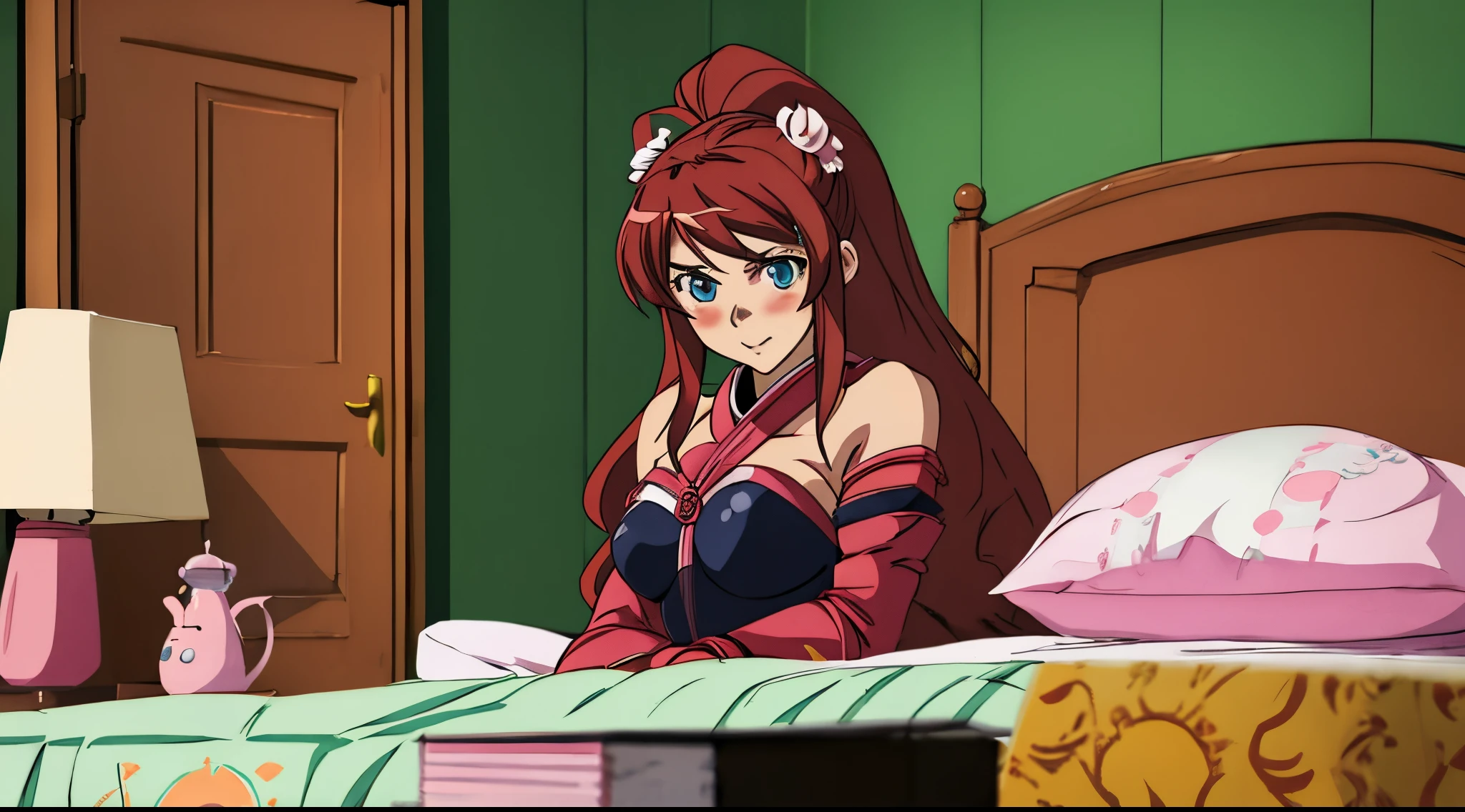 1 girl, anime hentai style, yor cosplay, room