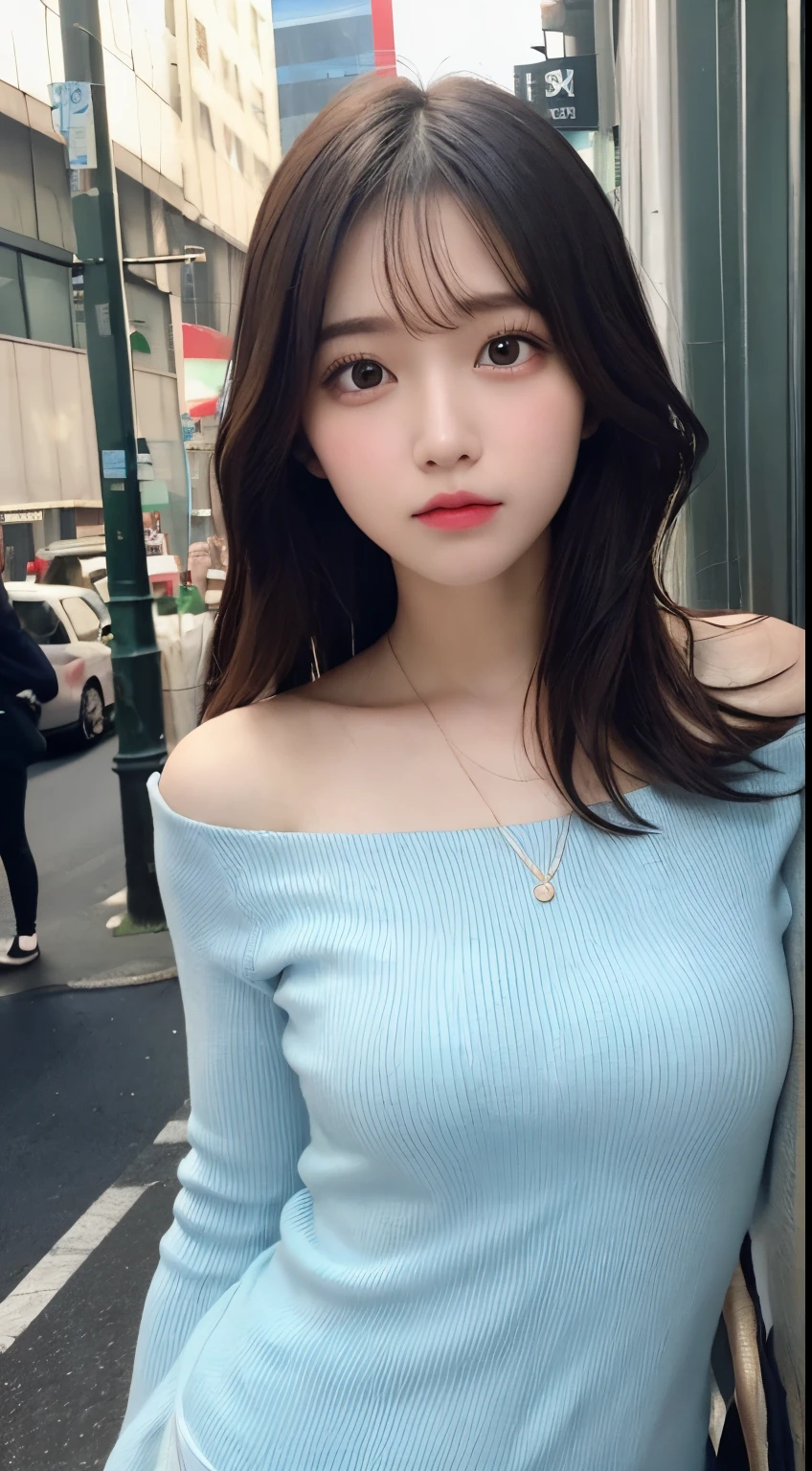 A girl of about 32 years old,simplicity,Extremely beautiful and delicate,(light make-up),Black color hair,A sweet smile,Delicate and beautiful fair skin,Realistic and realistic,exquisite and complete facial features,Detailed depiction of the face,tall nose bridge,Red lips,Beautiful, gentle and beautiful girl,Smooth hair,extremely detail hair,Feminine temperament,Fill your face light,hyper realisitc,photorealestic,8K quality,extremy detailed,Realistic details,Works of masters,Realistic to the extreme,big breasts body,Beautiful,Pure desire,Stunning beauty,Peerless beauty,Highest image quality,8K分辨率,goddes,ssmile,Fine facial features,Hair over the shoulder,A brown-haired,Large long thick legs,(((High-waisted French top))),(((short skirt))),rays of sunshine,facing at camera,The body is well-proportioned and firm,Gentle eyes,Exposing thighs,stand posture,Stand inside the mall,Full body photo