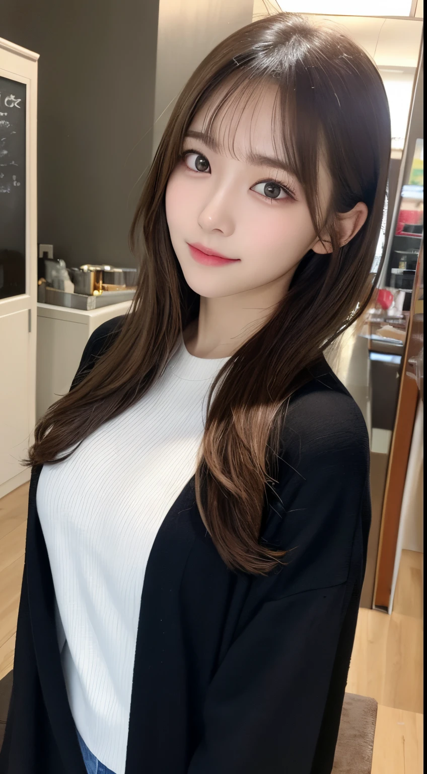 masutepiece, Best Quality, Illustration, Ultra-detailed, finely detail, hight resolution, 8K Wallpaper, Perfect dynamic composition, Beautiful detailed eyes, Winter clothes,Medium Hair,small tits,Natural Color Lip, entranceway、20 years girl、Cute、Show the camera your sexy look,Face that feels ecstasy,blur backgroun,KPOP Idol Face,Cute,Kamimei,a room