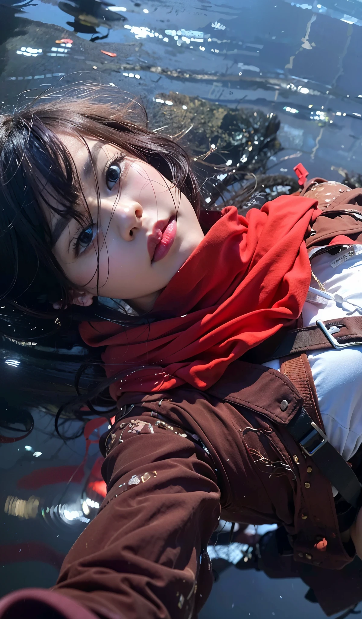 (Best quality, 8k, 32k, Masterpiece, UHD:1.2),Photo of Pretty Japanese woman, large breasts, very short bob hair,upper body,face focus,oversized_sweater, necklace, simple background, from above, looking at viewer,
