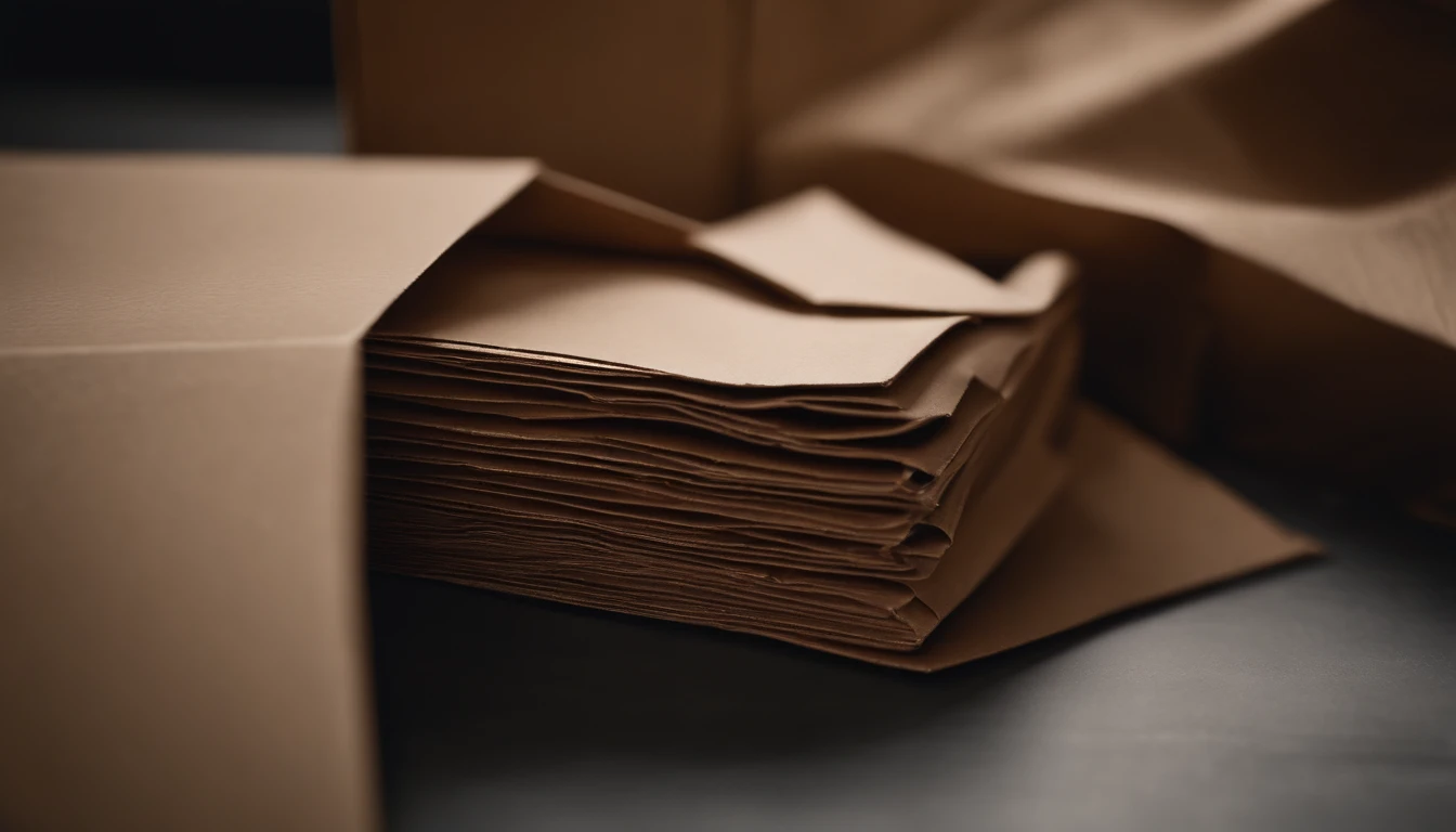 A close-up shot of a cardboard box being flattened and folded, with the intricate folds and creases capturing the versatility and flexibility of this material, creating a visually dynamic and adaptable image.