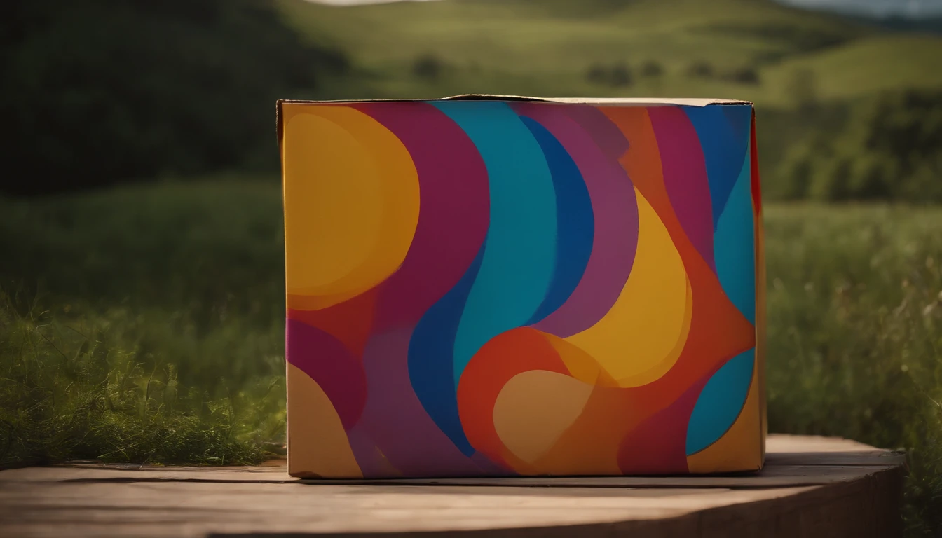 A high-resolution image of a cardboard box being used as a canvas for a large-scale painting, with vibrant colors and bold strokes, showcasing the potential for creativity and artistic expression, creating a visually expressive and imaginative scene.