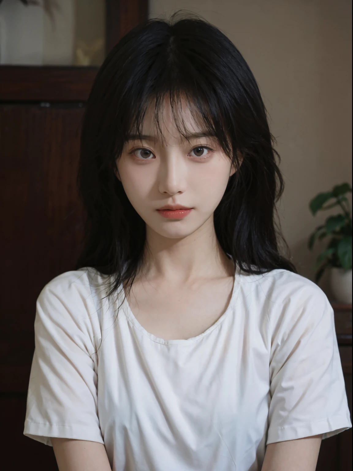 Best quality， 超高分辨率， （realistically：1.4），A woman in a white top poses for a photo, 🤤 girl portrait, beautiful Korean women, gorgeous young korean woman, Korean girls, Urzans, Young and cute Korean face, Cute and delicate face, Those girls&#39; The avatar is cute and exquisite, beautiful young korean woman, young and lovely Asian face, Pale round face, Cute Korean face, Beautiful Asian Girls