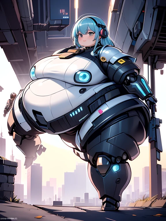 ((masterpiece)),4k, obese araffed woman in a black leather suit posing for a picture, fat cybersuit, obese body, big cheeks, fat neck, fat arms, massive round fat jiggle belly, big thick thighs, cybersuits, stunning armor, thicc, cosplay, armor girl, girl in mecha cyber armor, pvc armor, thick armor, beautiful armor, oppai cyberpunk, black shiny armor, cyber suit, biomechanical large and fat oppai, perfect anime cyborg woman, cyberpunk suit, cyan hair, cute face