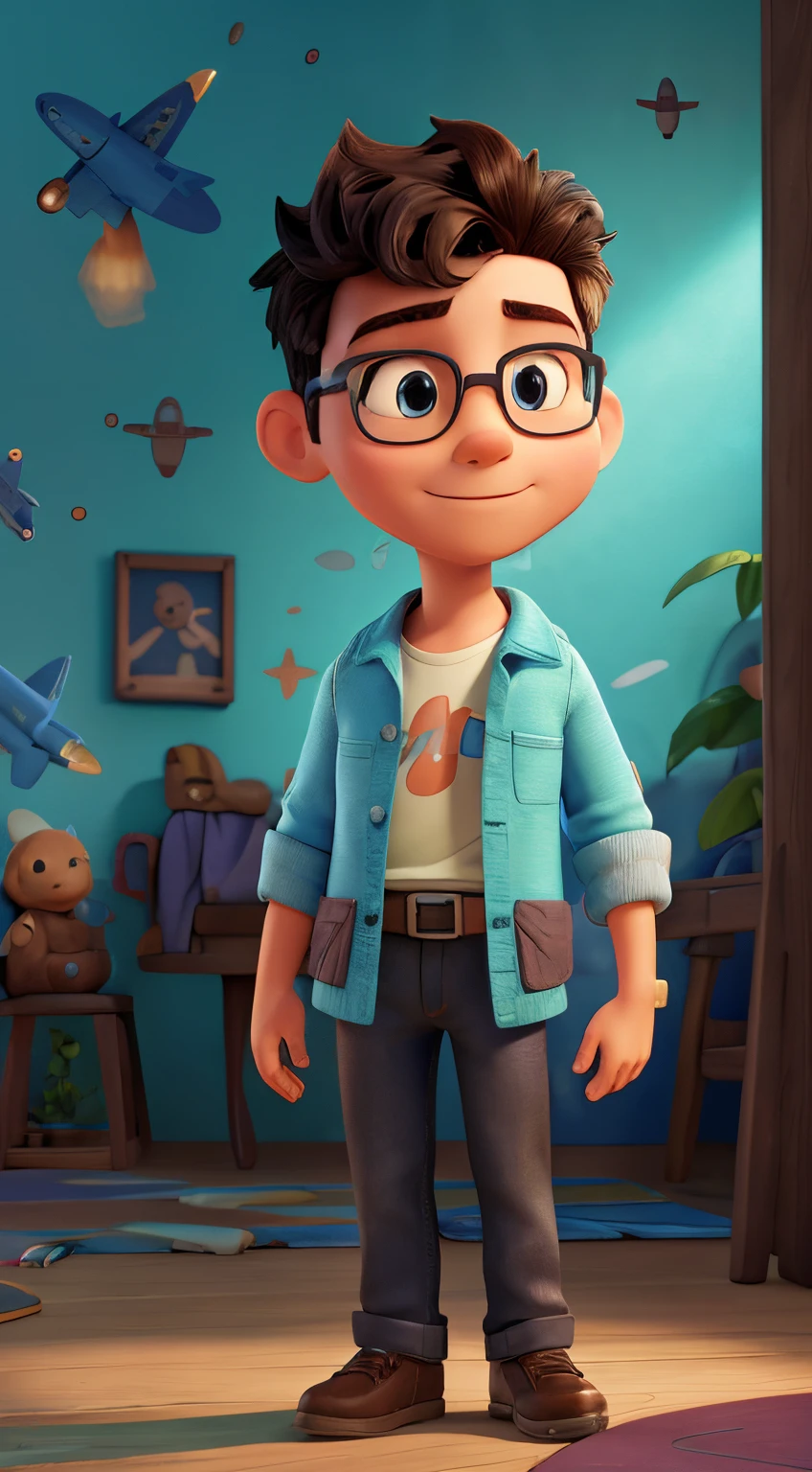 smart, aerospace, rocket, blue shirt, no jacket