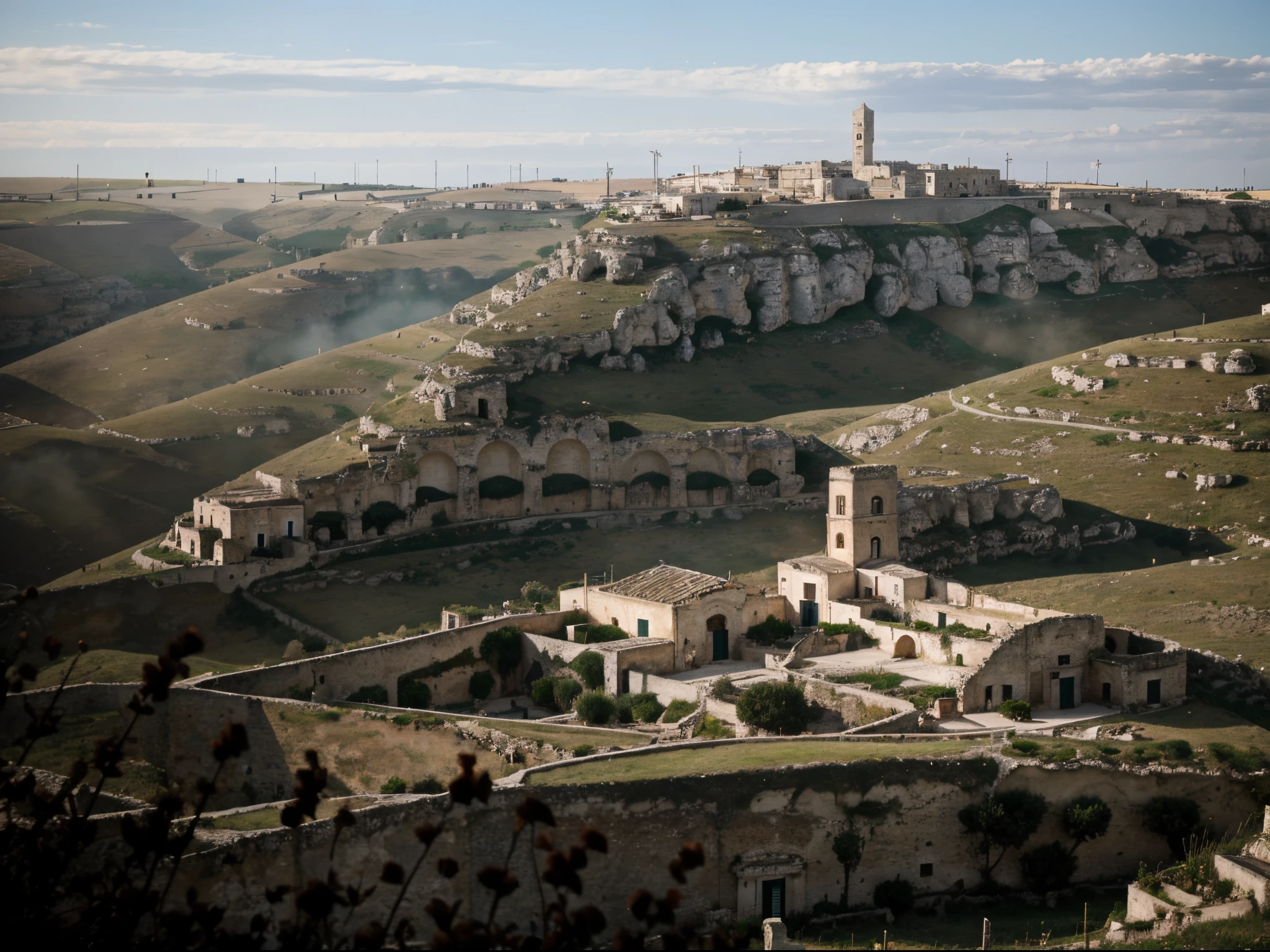 Southern Italy farmhouse, Matera landscape.