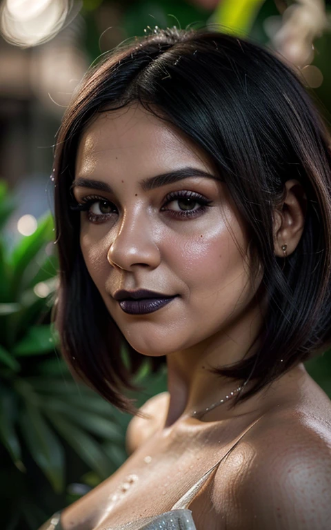 (best quality, hyperdetailed photography:1.2), beautiful african black lady, ((dark black lipstick)), freckles, gothic makeup, soft light, curvy figure, head and breast portrait, cover, (detailed beautiful face, detail skin texture, ultra-detailed body:1.1) sexy vampire women, full body