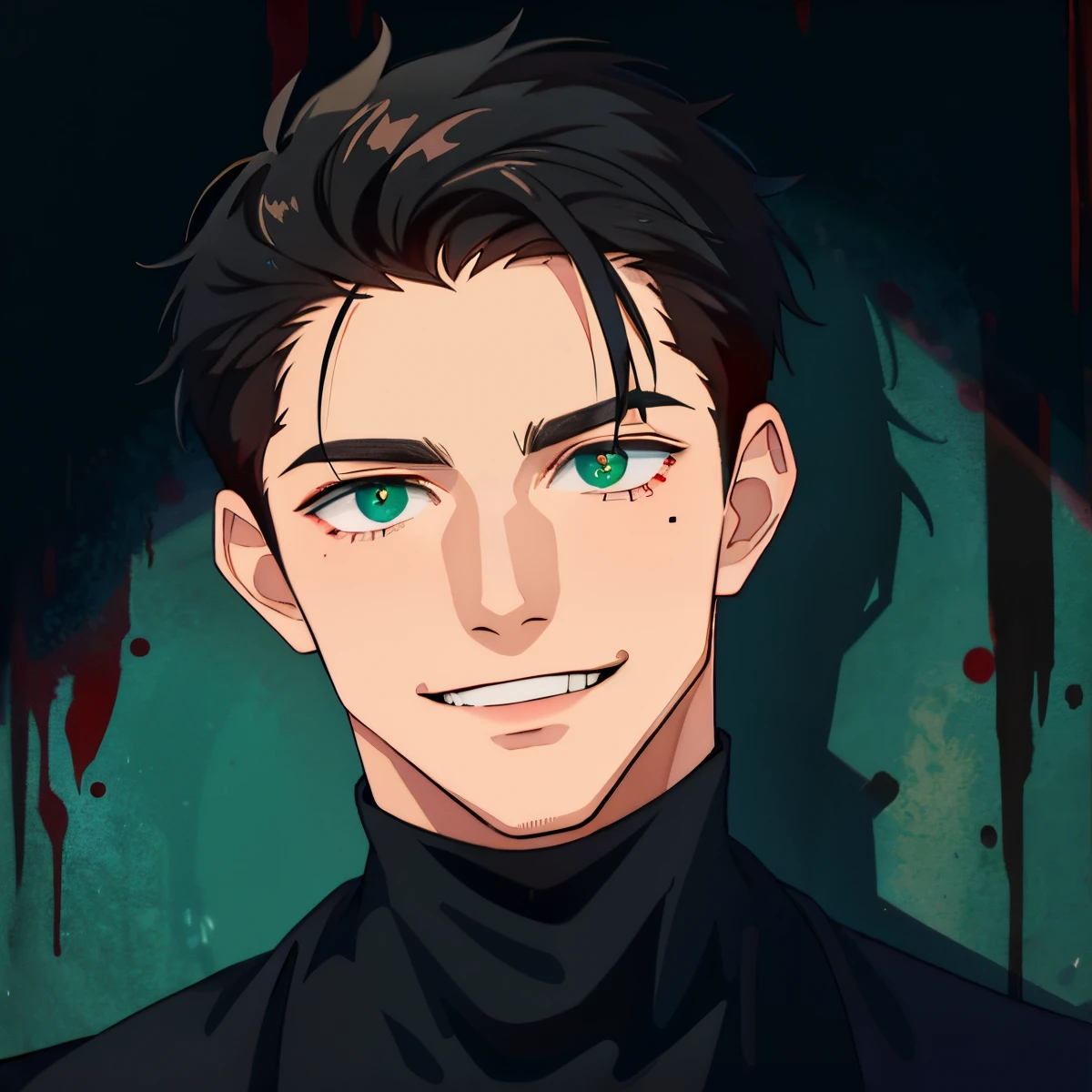 Splattered dark blood