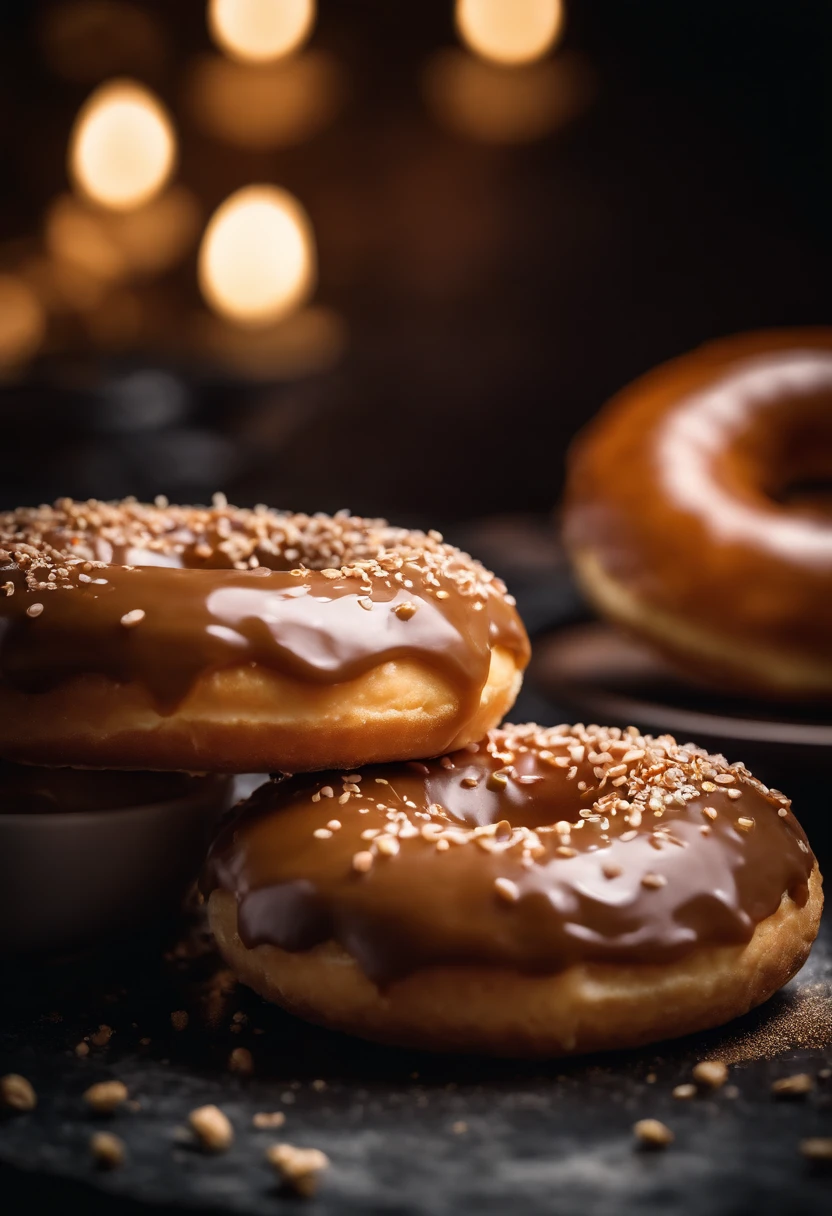 A high-resolution image of a donut being filled with a creamy and luscious filling, with the filling oozing out and creating a visually indulgent and satisfying scene.